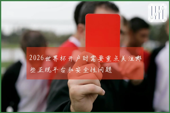 2026世界杯开户时需要重点关注哪些正规平台和安全性问题